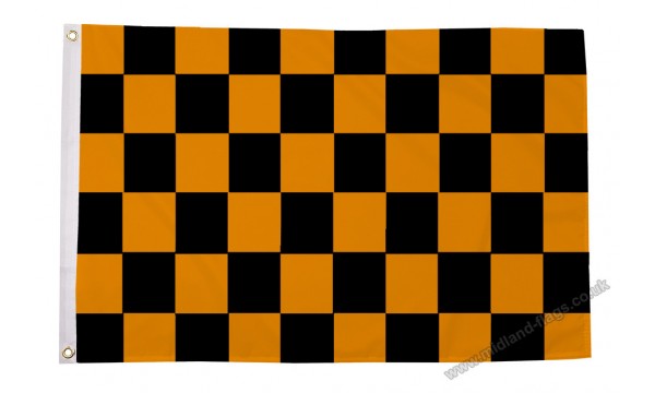 Black and Orange Check Flag